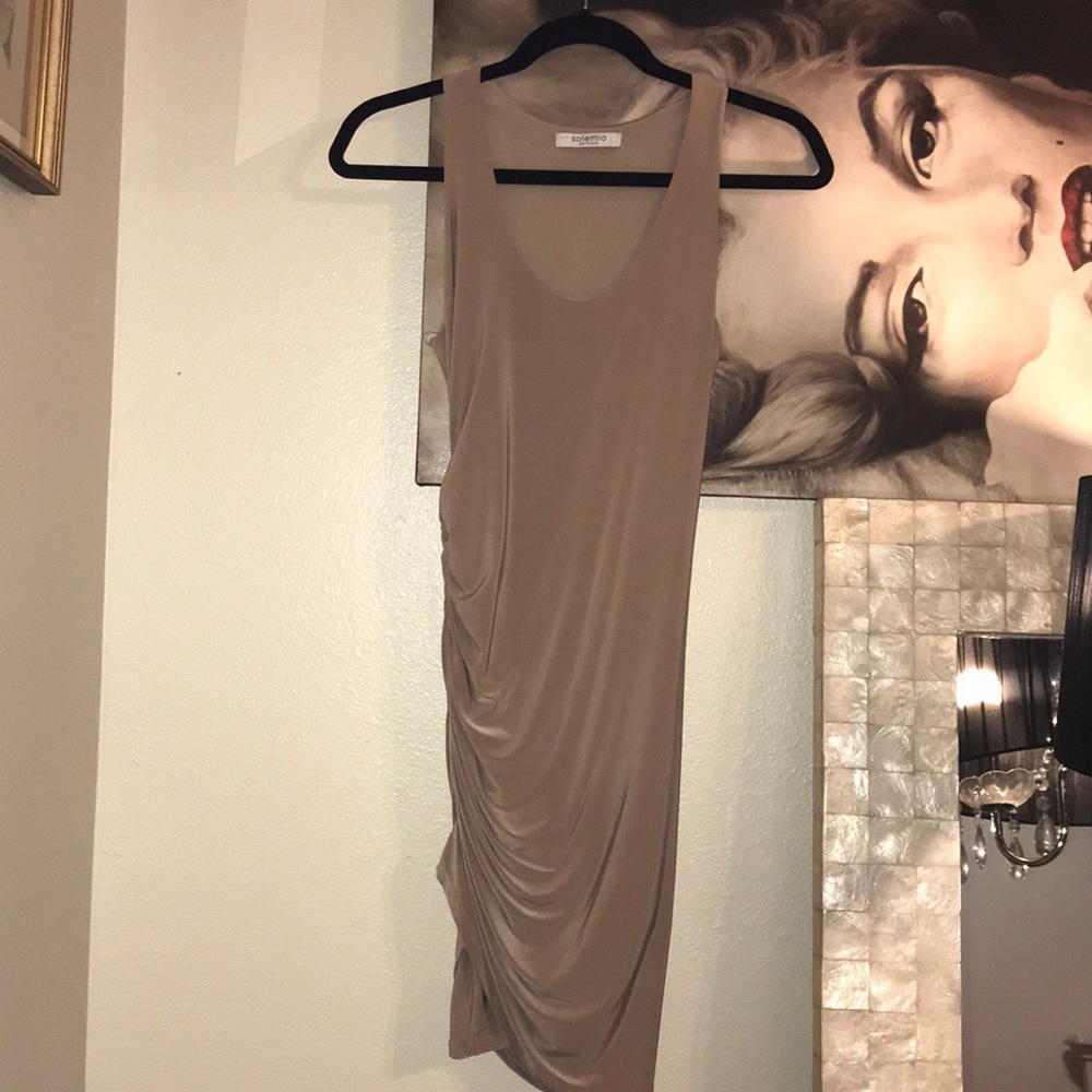 Taupe Ruched Dress